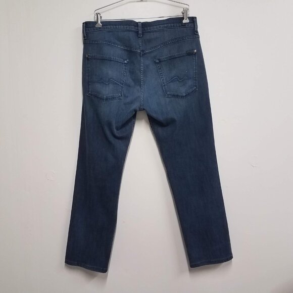 7 For All Mankind Jeans Mens 34 Luxe Performance Straight Leg Stretch Made USA - Picture 5 of 8